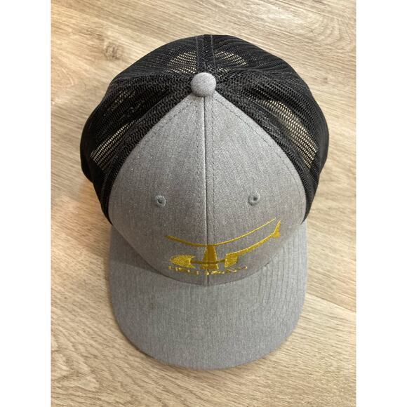Heli‎ Team Trucker Cap Gray/Black Embroidered Helicopter Logo Adjustable - Picture 7 of 8